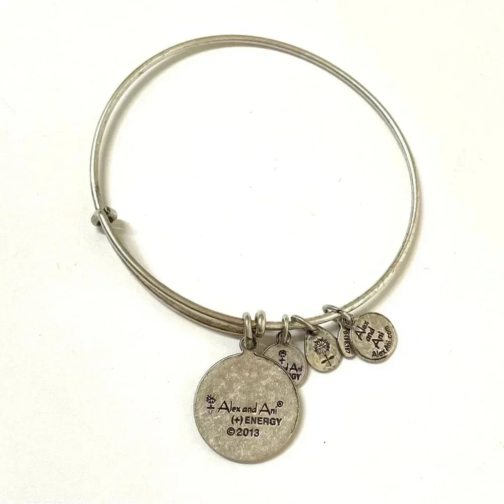 Alex and Ani + Energy Silver L Initial Bracelet
